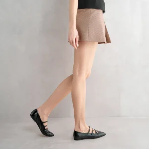 Fashion Ballerina Nera Triplo Cinturino Ballerine