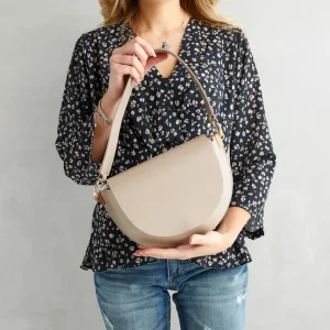 Online Crossbody in Pelle Cappuccino Borse