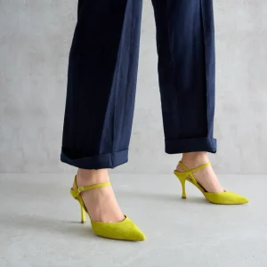 Outlet Decolleté Lime in Camoscio Décolleté