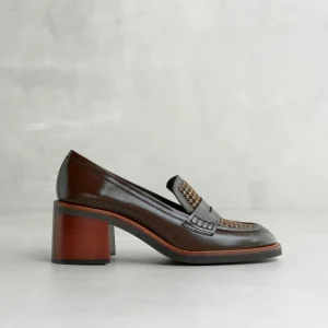 Discount Mocassino Pied de Poule Marrone Mocassini