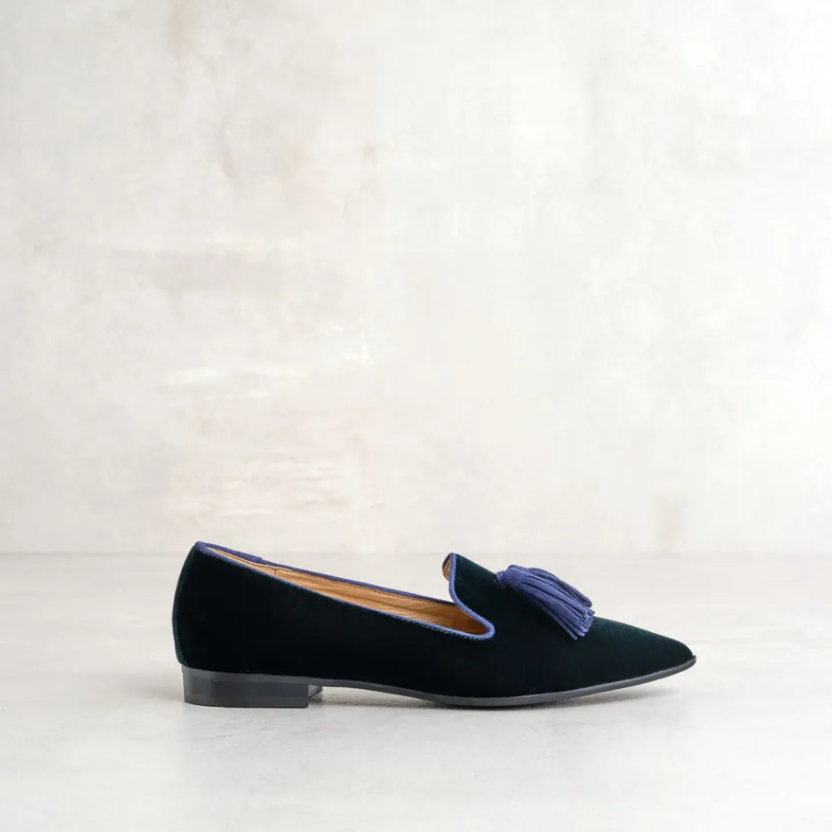 pantofolina_verde_in_vell_1.webp Fashion Pantofolina in Velluto Ballerine