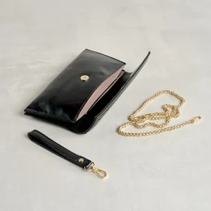 Clearance Pochette Vernice Nera Borse