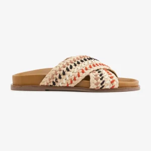 Best Sandalo in Rafia Multi Beige Sandali Flat