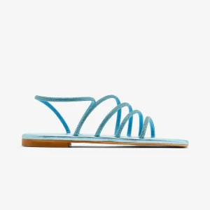 Online Sandalo Strass Turchese Sandali Flat