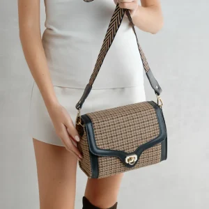 Hot Satchel Bag Pied de Poule Borse
