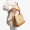 Outlet Shopper Rafia e Pelle Chiaro Borse