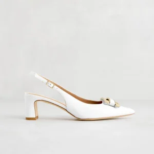 Discount Slingback Bianca con Fibbia Décolleté