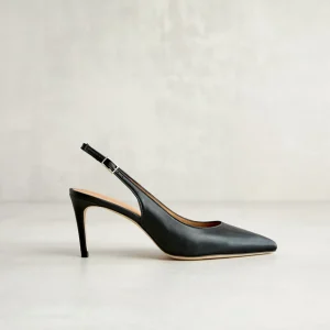 Fashion Slingback Nera a Punta Décolleté