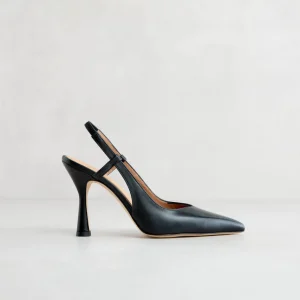 Fashion Slingback Nera a Punta Décolleté