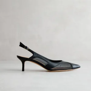 Discount Slingback Nera in Rete Décolleté