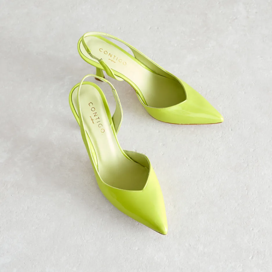 slingback_verde_in_vernic_1.webp Sale Slingback in Vernice Décolleté