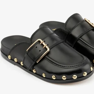 New Slipper Nera con Fibbia Mocassini