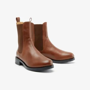 Discount Stivaletto Marrone con Elastico Stivaletti Flat